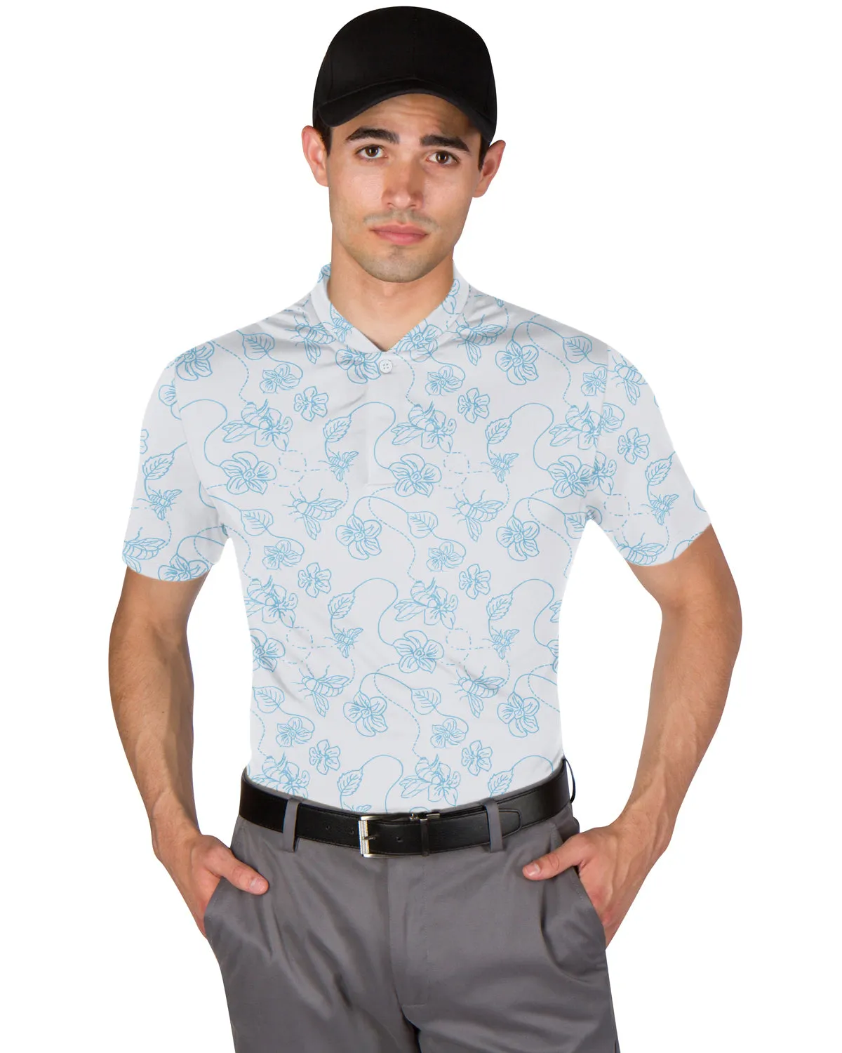 Collarless Dri-Fit Printed Polo