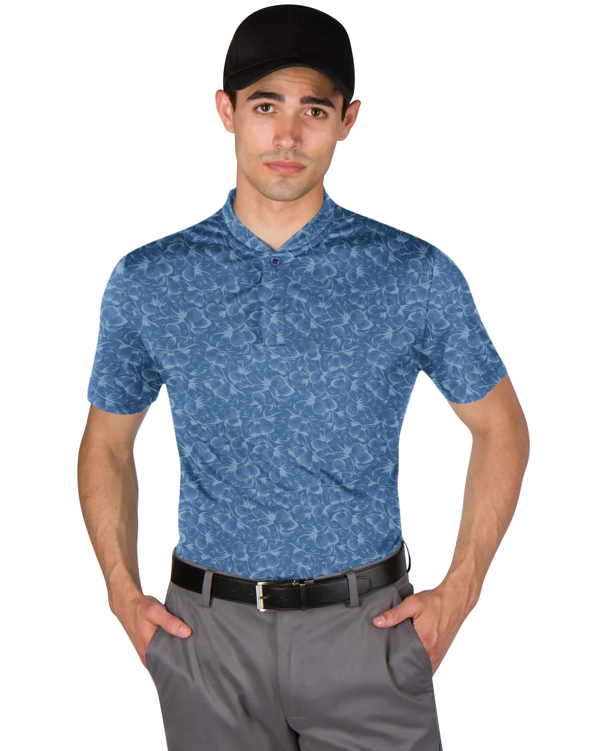 Collarless Dri-Fit Printed Polo