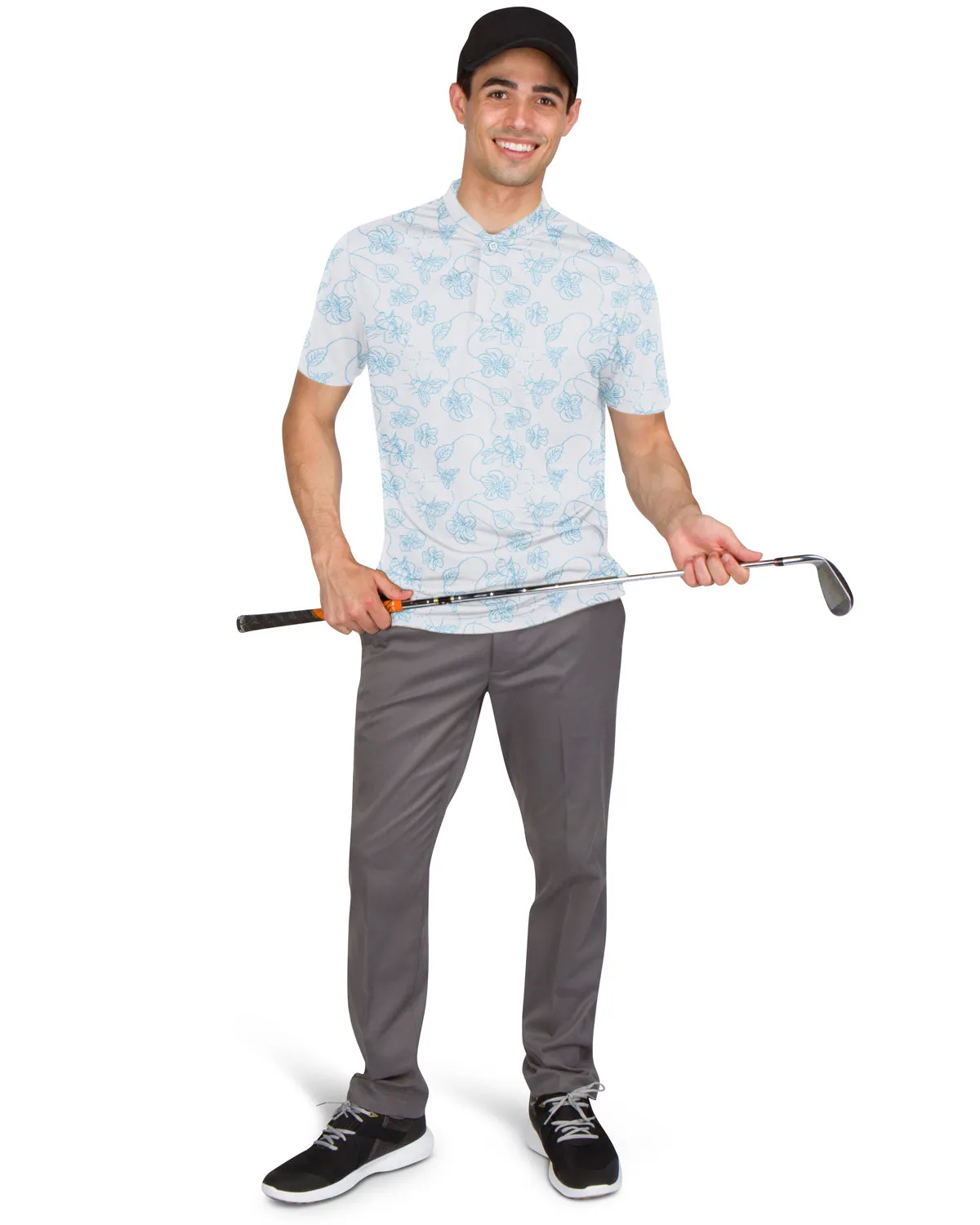 Collarless Dri-Fit Printed Polo