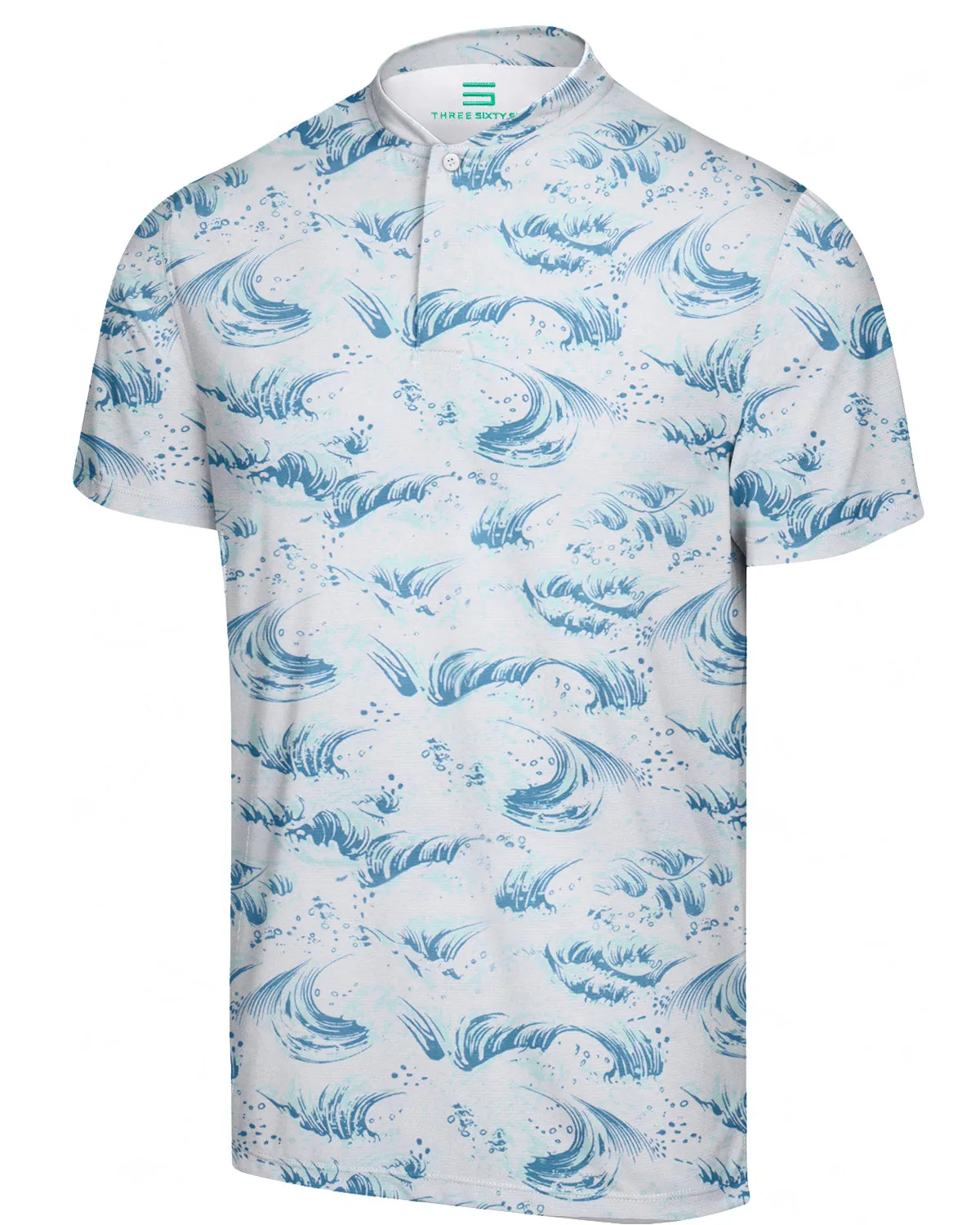 Collarless Dri-Fit Printed Polo
