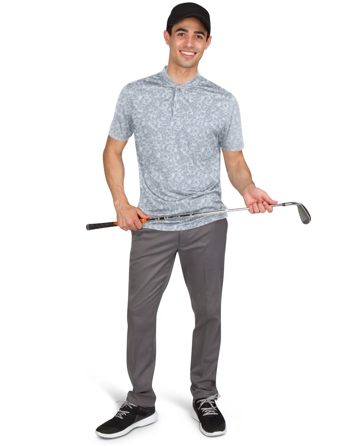 Collarless Dri-Fit Printed Polo