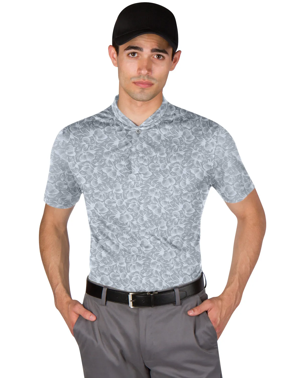 Collarless Dri-Fit Printed Polo