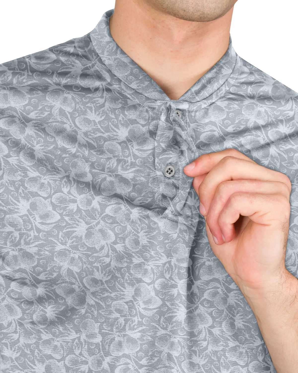Collarless Dri-Fit Printed Polo