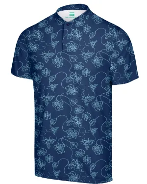 Collarless Dri-Fit Printed Polo