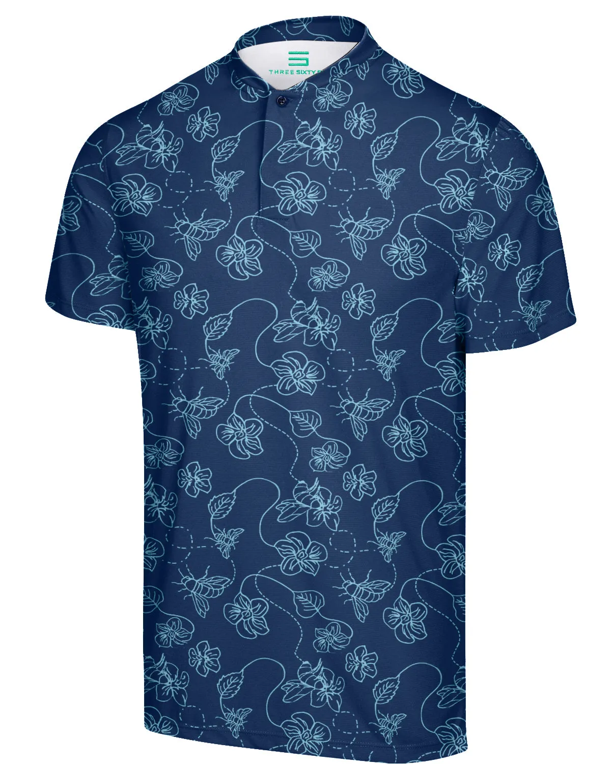 Collarless Dri-Fit Printed Polo
