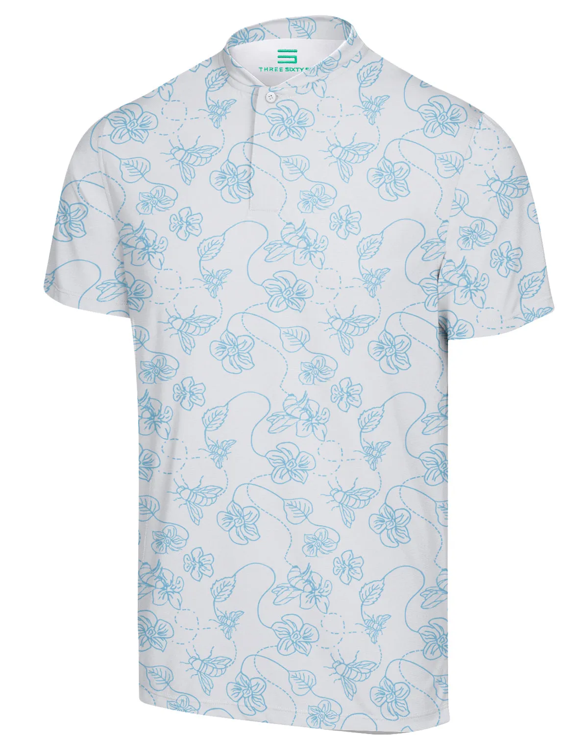 Collarless Dri-Fit Printed Polo