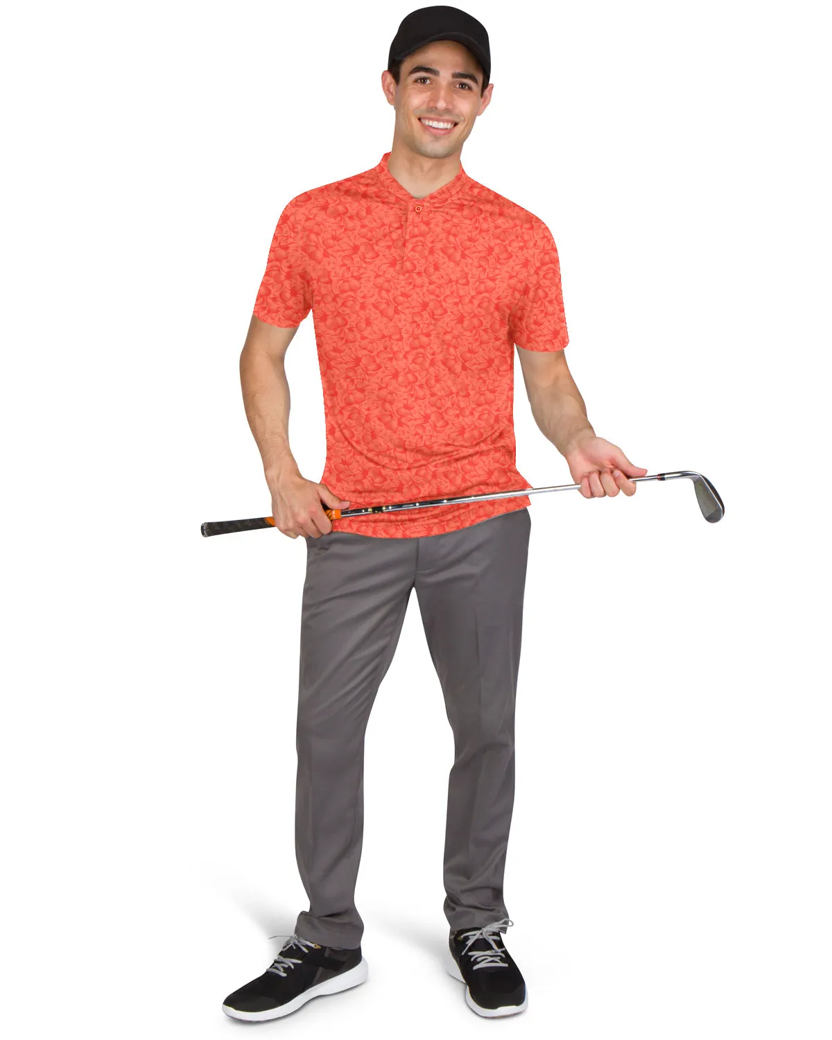 Collarless Dri-Fit Printed Polo