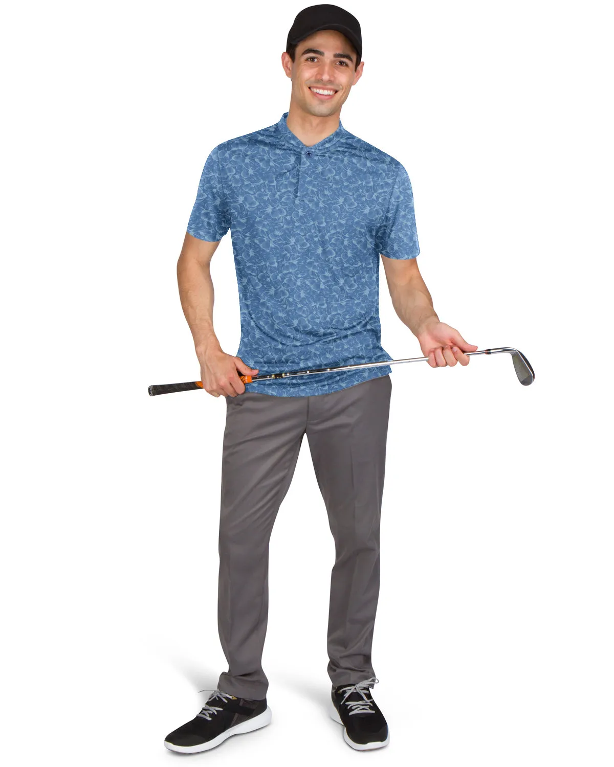 Collarless Dri-Fit Printed Polo