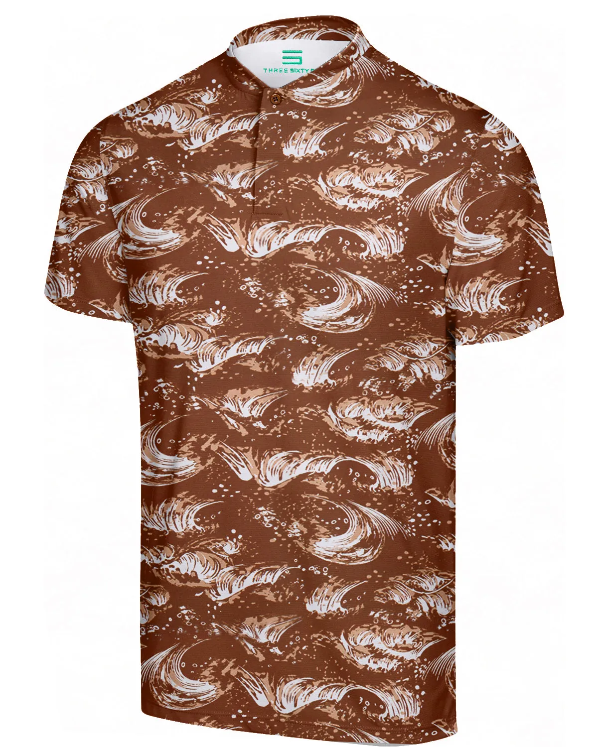 Collarless Dri-Fit Printed Polo