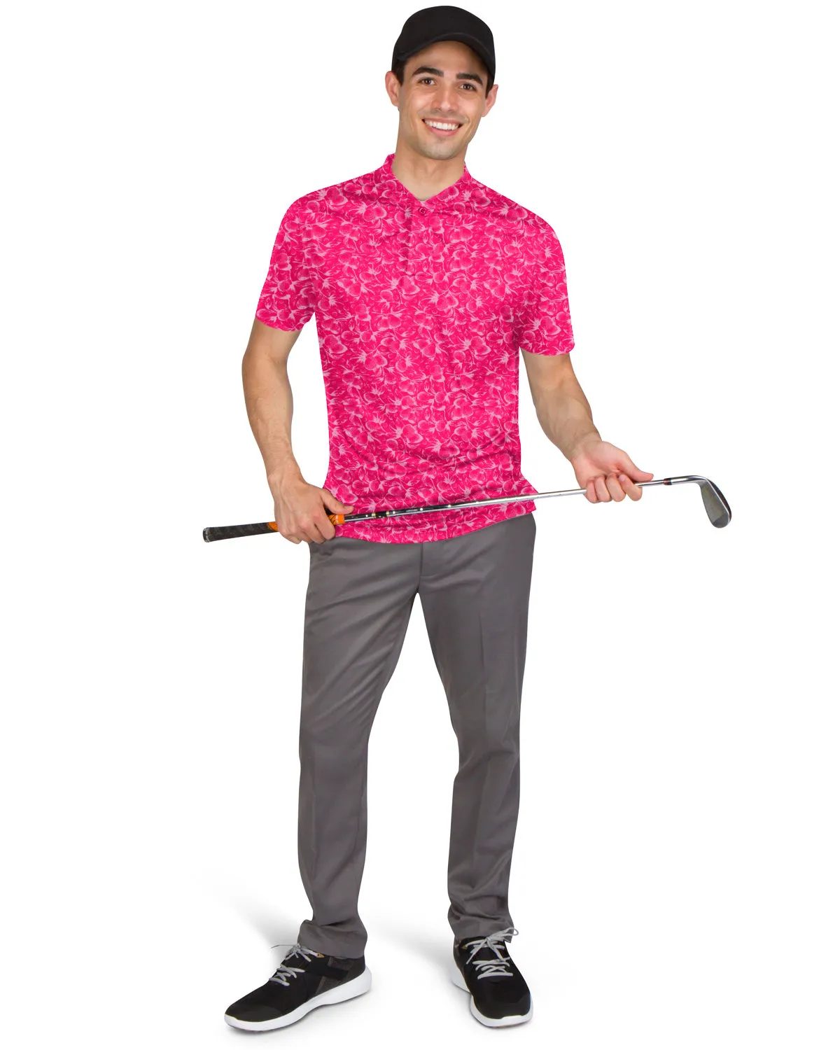 Collarless Dri-Fit Printed Polo