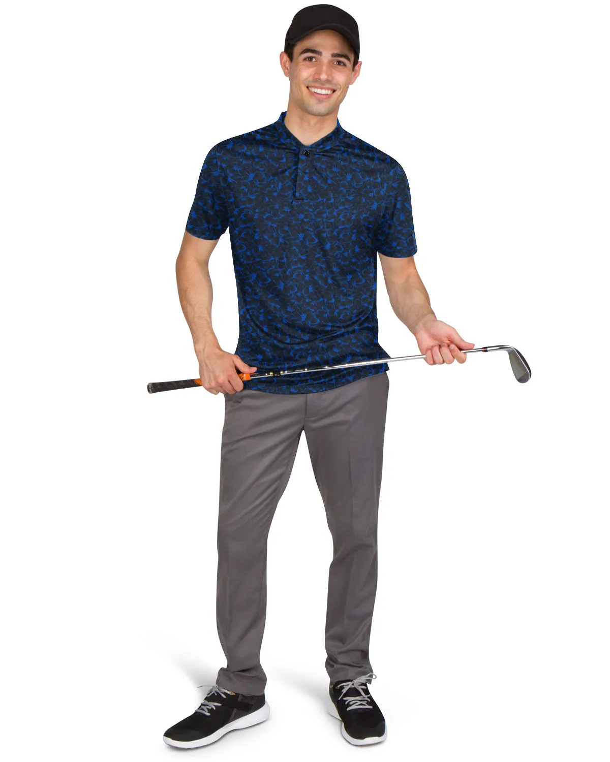 Collarless Dri-Fit Printed Polo