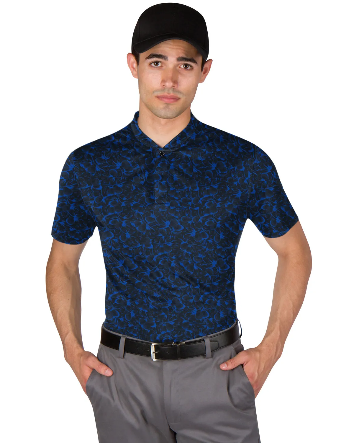 Collarless Dri-Fit Printed Polo