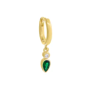 Colored Dangling Marquise Bezel Huggie Earring