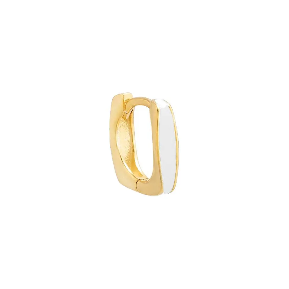 Colored Enamel Square Huggie Earring
