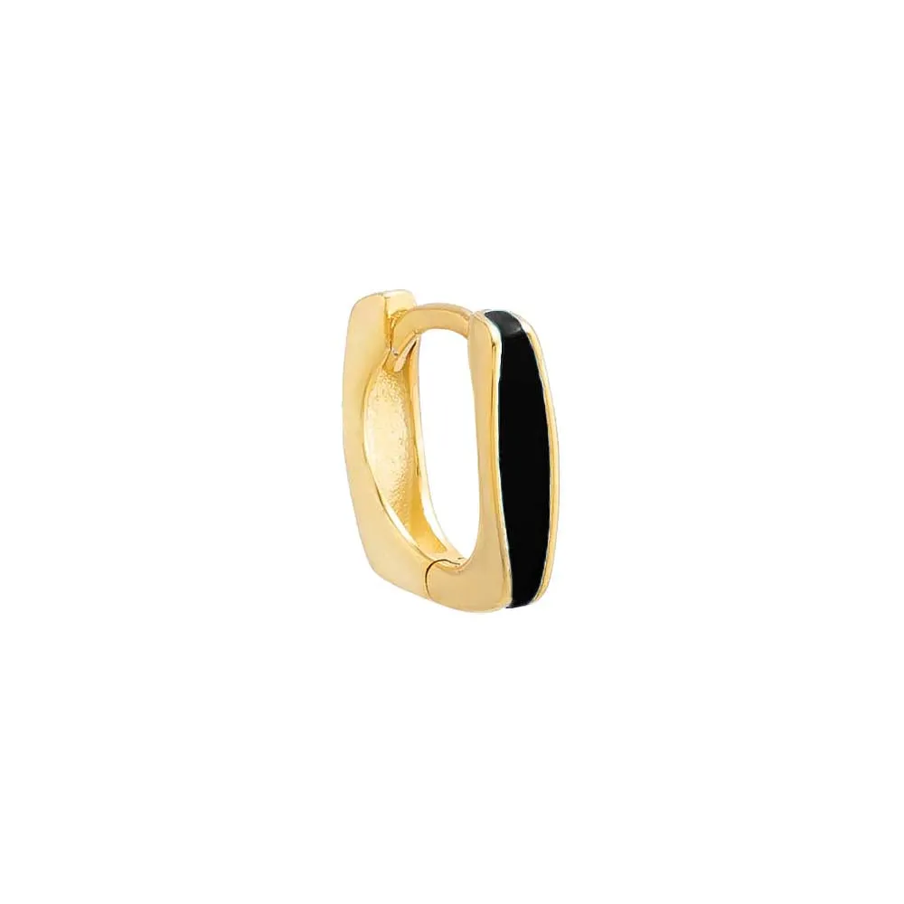 Colored Enamel Square Huggie Earring
