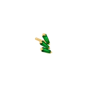 Colored Triple Baguette Stud Earring