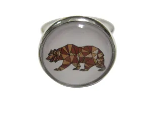 Colorful Geometric Bear Adjustable Size Fashion Ring