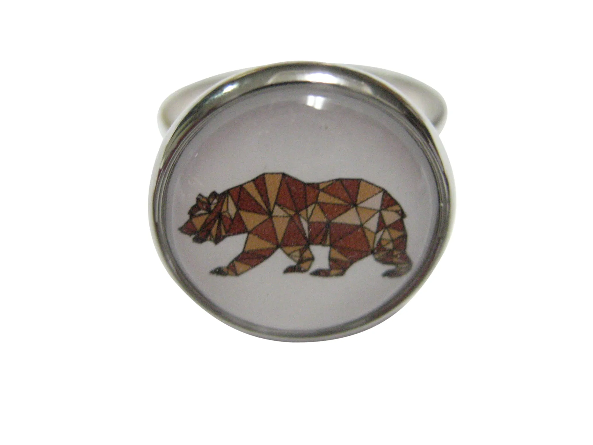 Colorful Geometric Bear Adjustable Size Fashion Ring