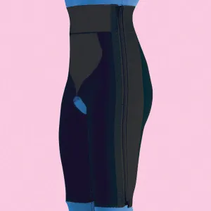Compression Girdle Above Knee - Contact Closure with Zipper, Black (#2016)