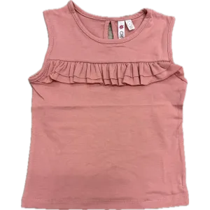 CR Sports Girls Knit Ruffle Trim Tank Top