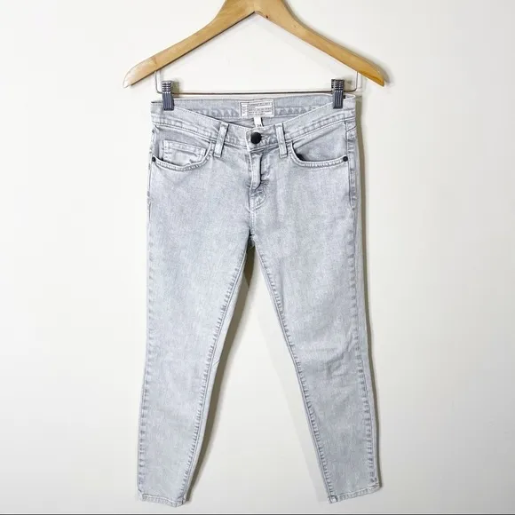Current Elliott Revolve Soft Grey The Stiletto Skinny Jeans Size 24