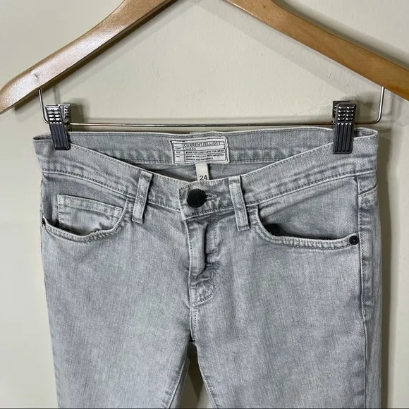 Current Elliott Revolve Soft Grey The Stiletto Skinny Jeans Size 24