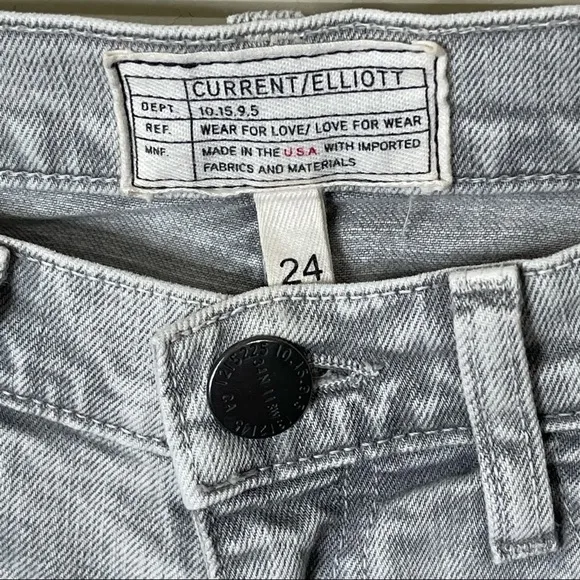 Current Elliott Revolve Soft Grey The Stiletto Skinny Jeans Size 24