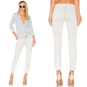 Current Elliott Revolve Soft Grey The Stiletto Skinny Jeans Size 24