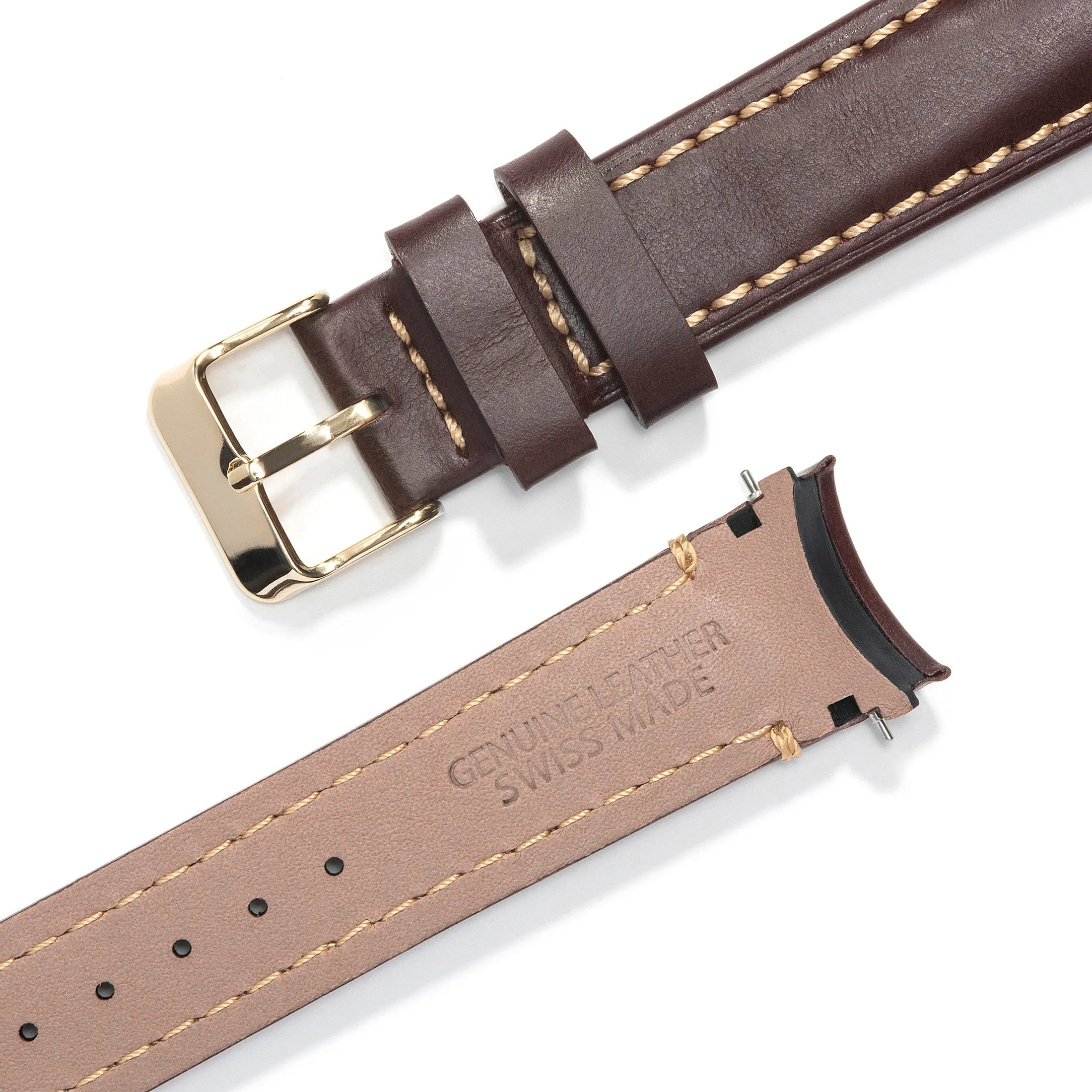Curved End Leather Strap for Rolex Submariner with Tang Buckle