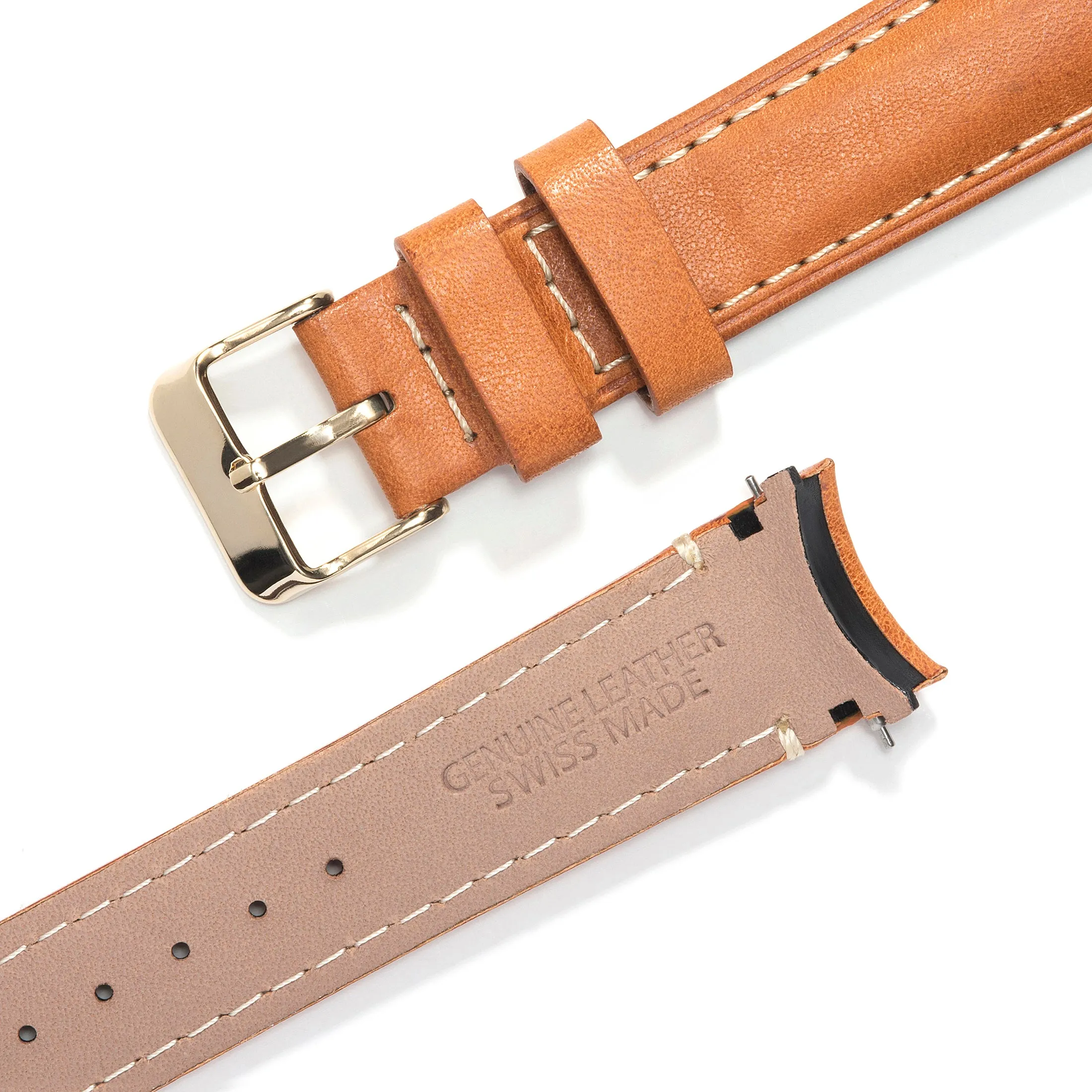 Curved End Leather Strap for Rolex Submariner with Tang Buckle