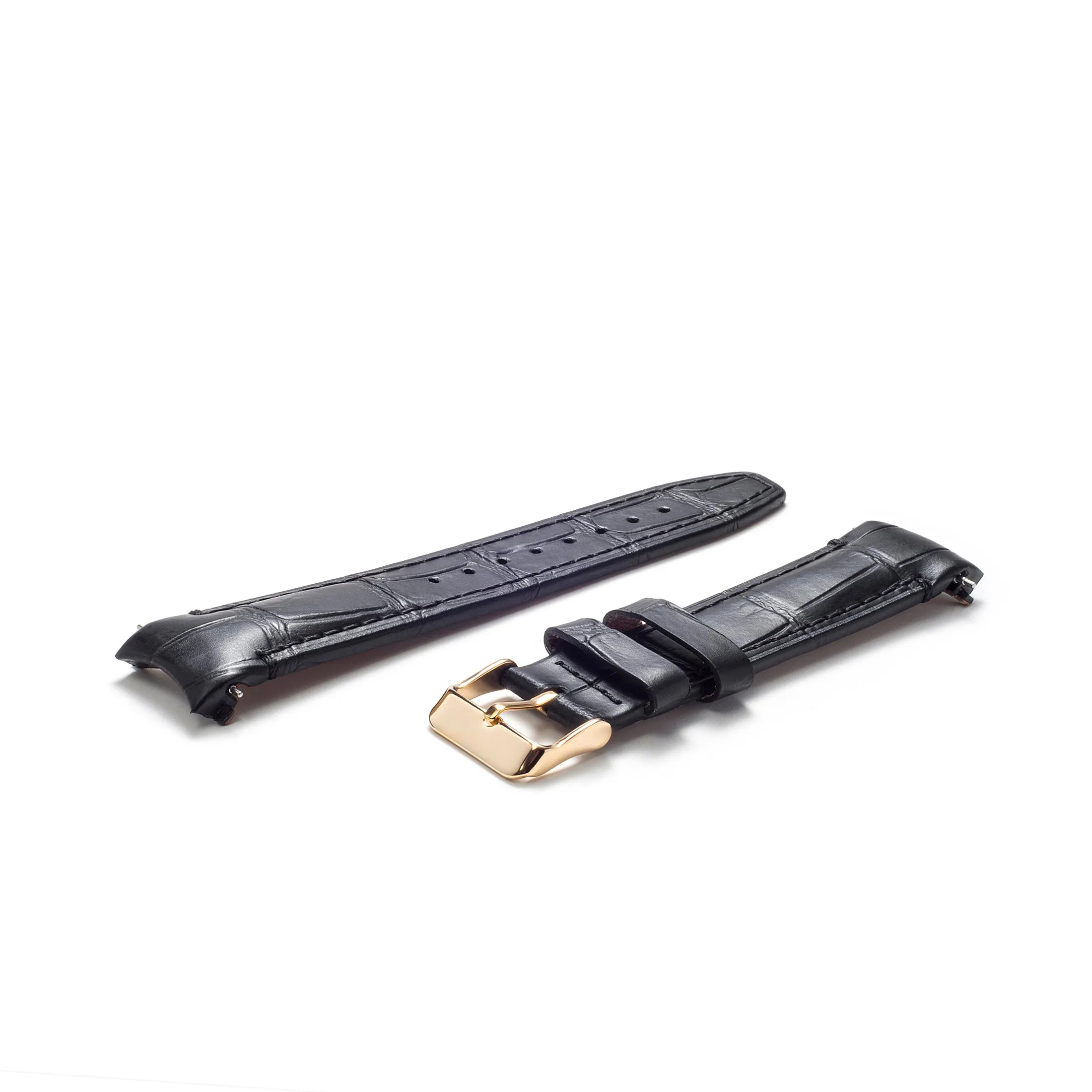 Curved End Leather Strap for Rolex Submariner with Tang Buckle