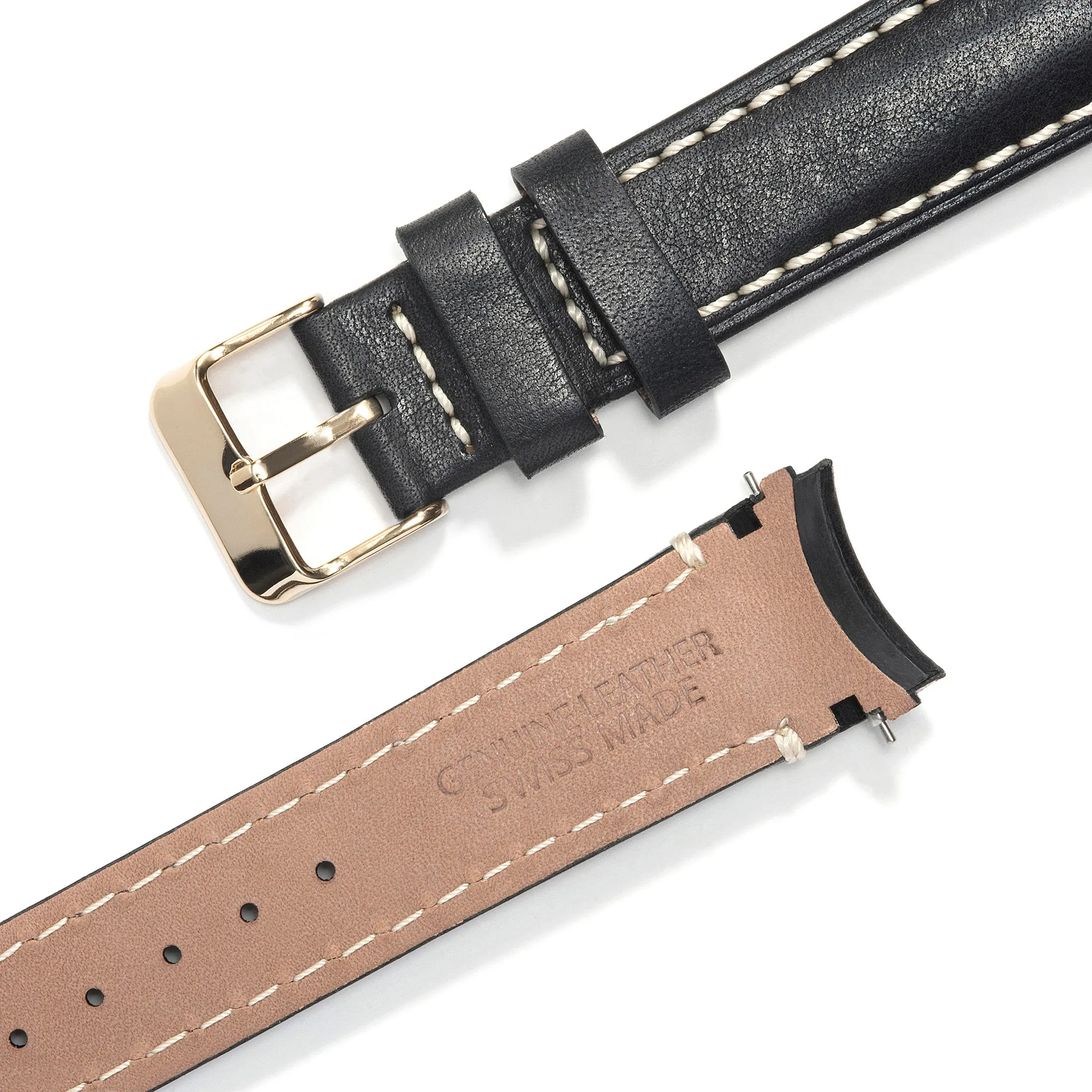Curved End Leather Strap for Rolex Submariner with Tang Buckle