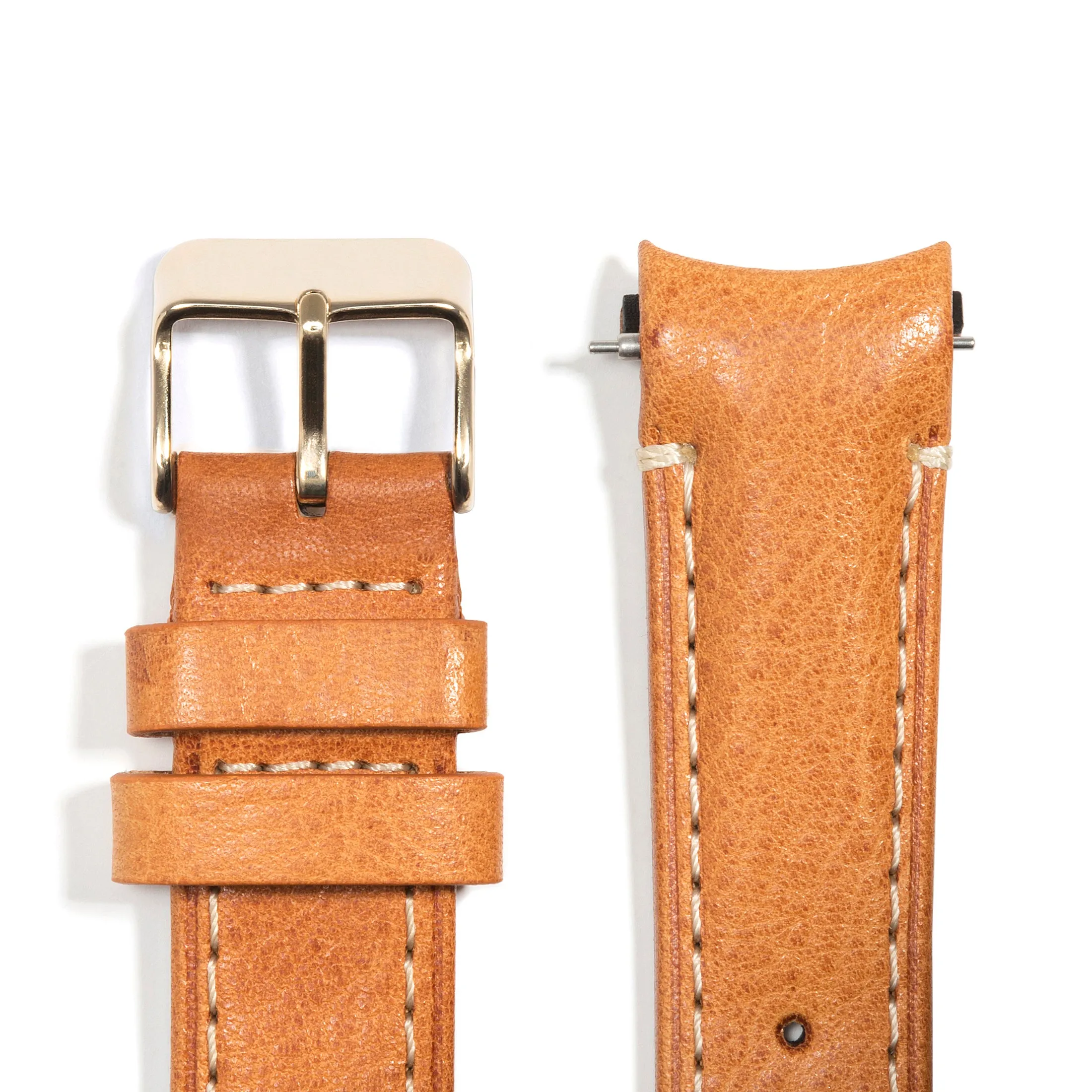 Curved End Leather Strap for Rolex Submariner with Tang Buckle