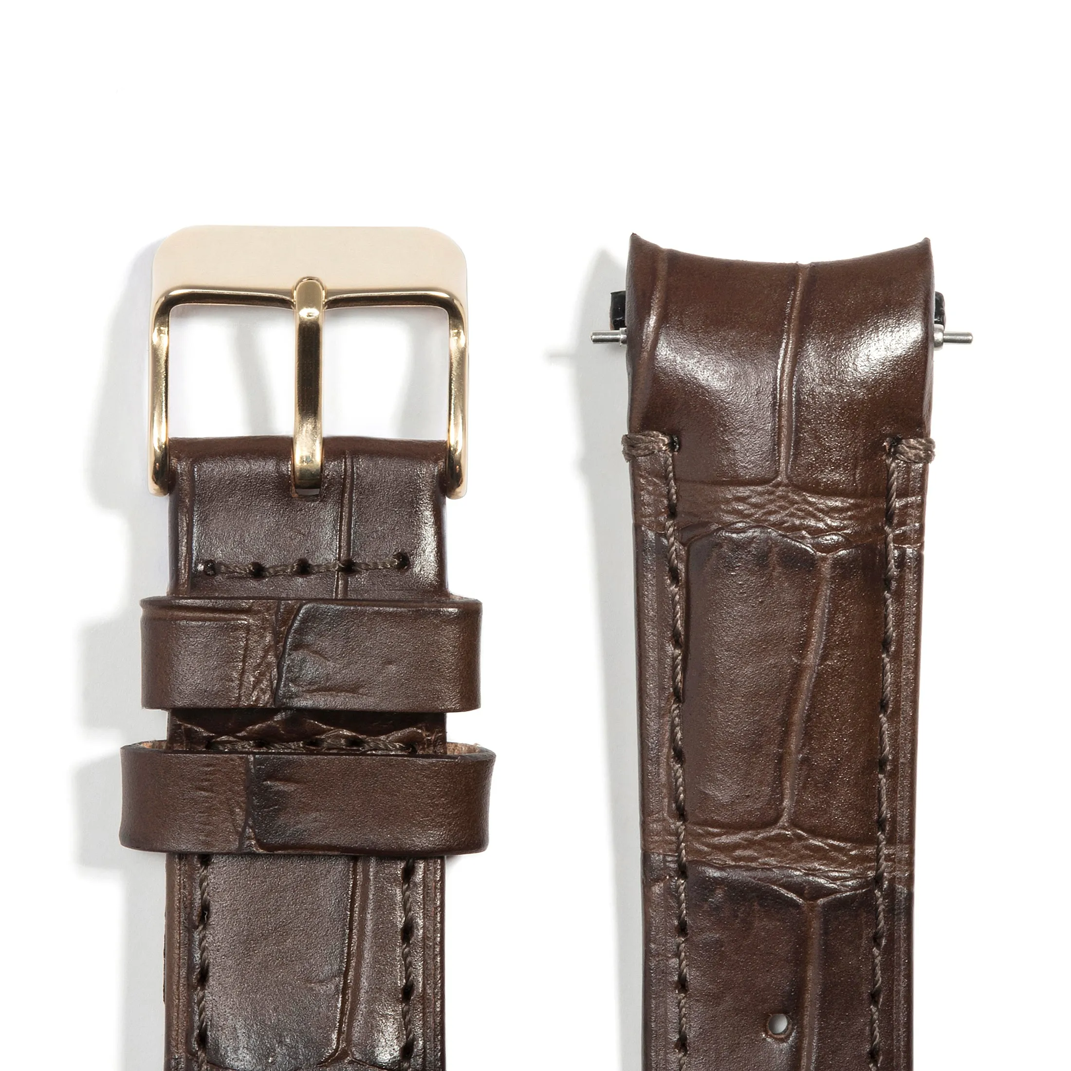 Curved End Leather Strap for Rolex Submariner with Tang Buckle