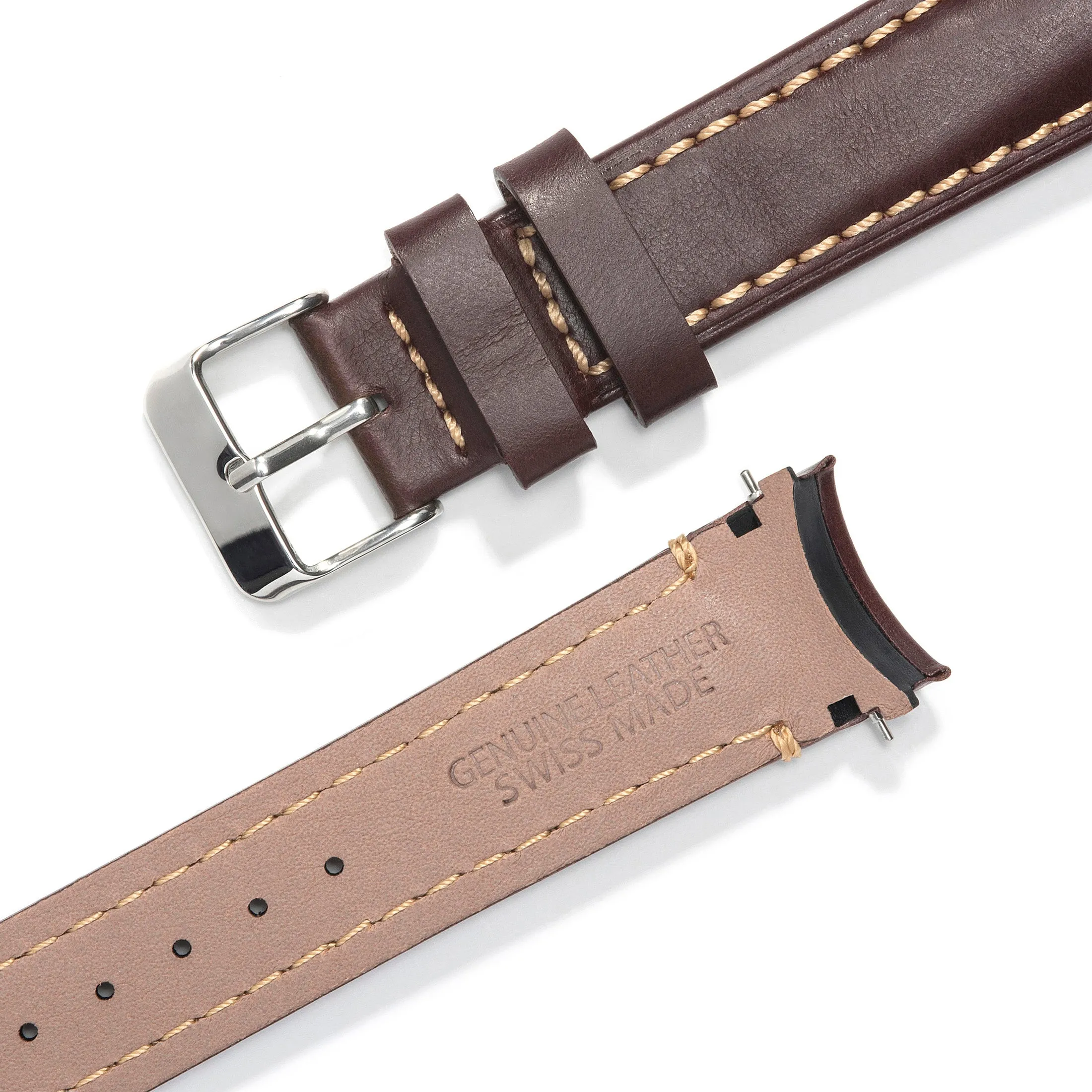 Curved End Leather Strap for Rolex Submariner with Tang Buckle