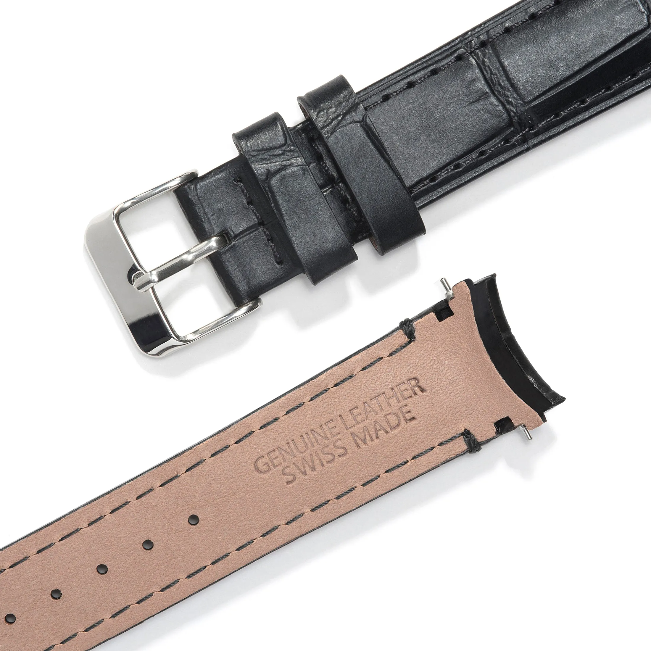 Curved End Leather Strap for Rolex Submariner with Tang Buckle