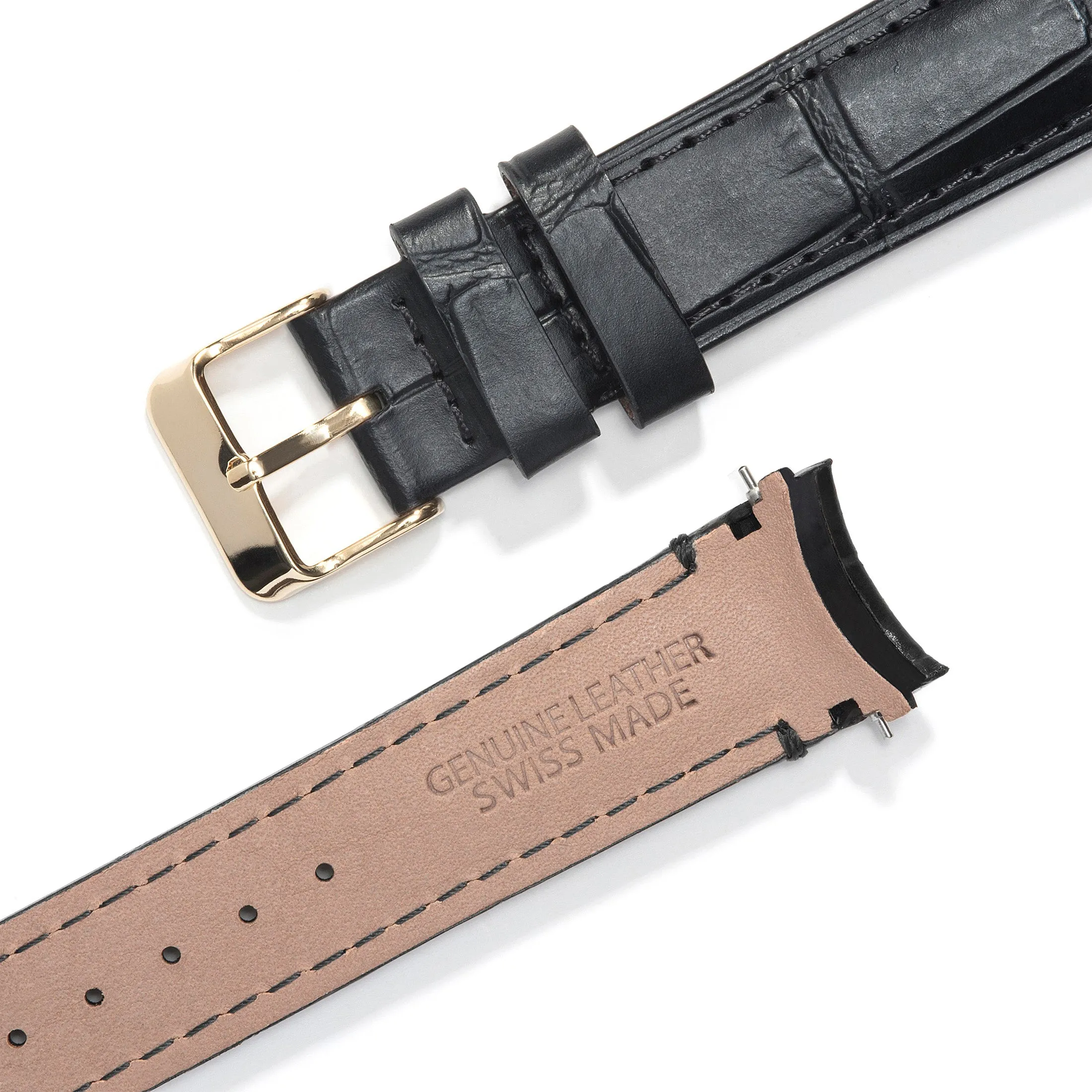 Curved End Leather Strap for Rolex Submariner with Tang Buckle