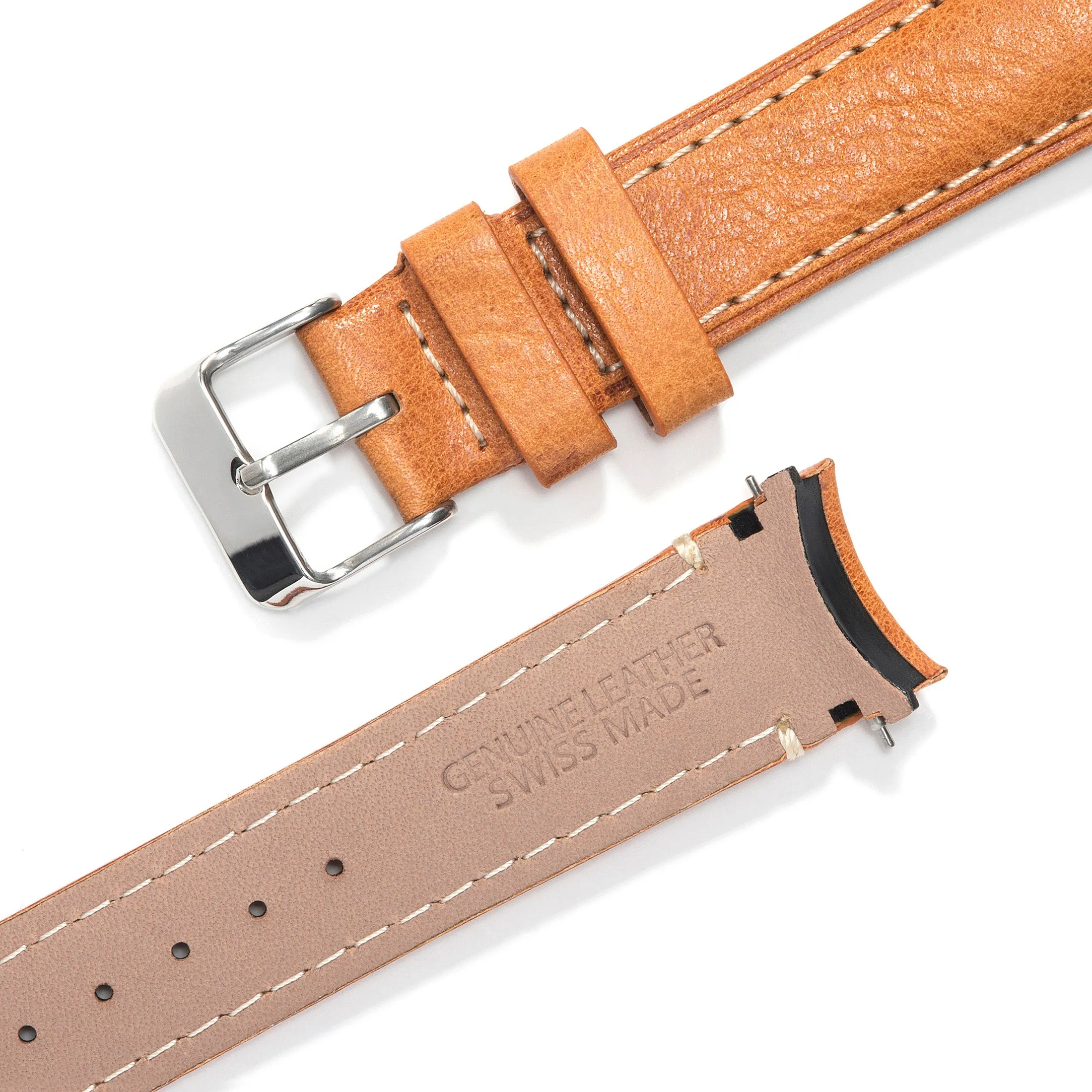 Curved End Leather Strap for Rolex Submariner with Tang Buckle
