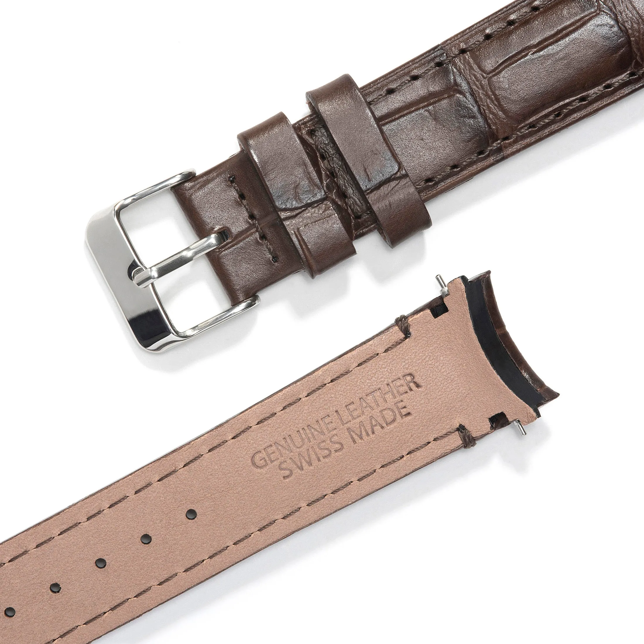 Curved End Leather Strap for Rolex Submariner with Tang Buckle