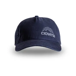 Curved Vintage Strapback Peak Cap (Navy)