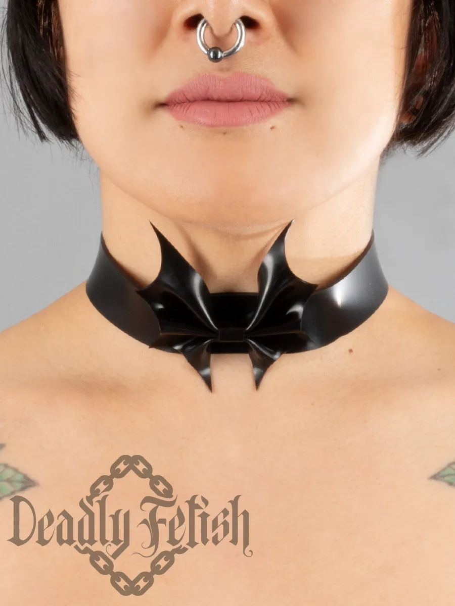 Deadly Fetish Latex: Basic Bat Bow Choker