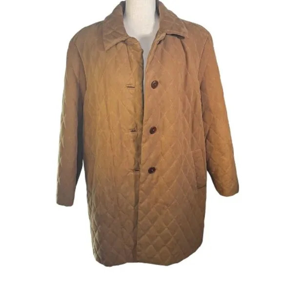 DELLE CELLE Italian Giaccone Quilted Long Jacket Size L