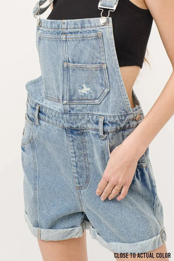 Denim Overall Shorts