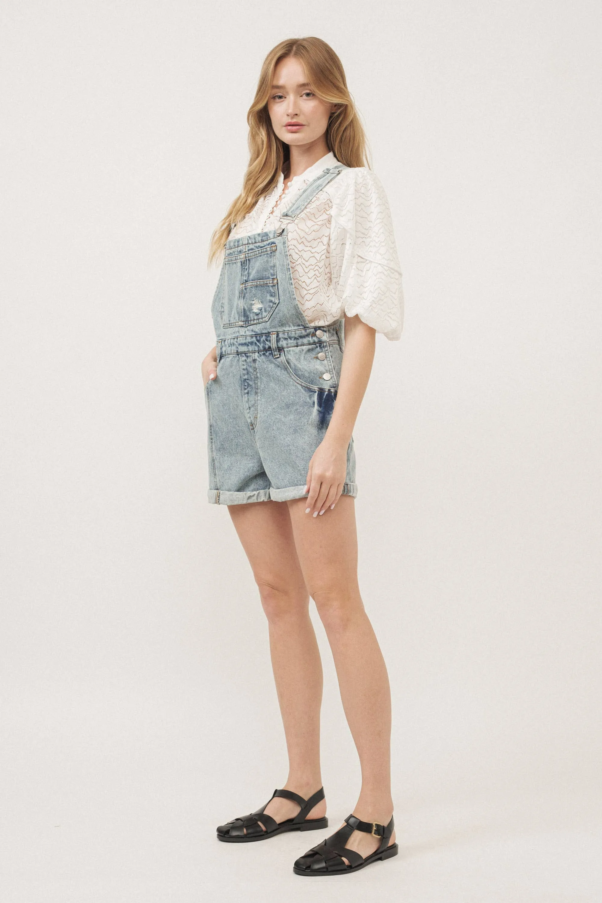 Denim Overall Shorts