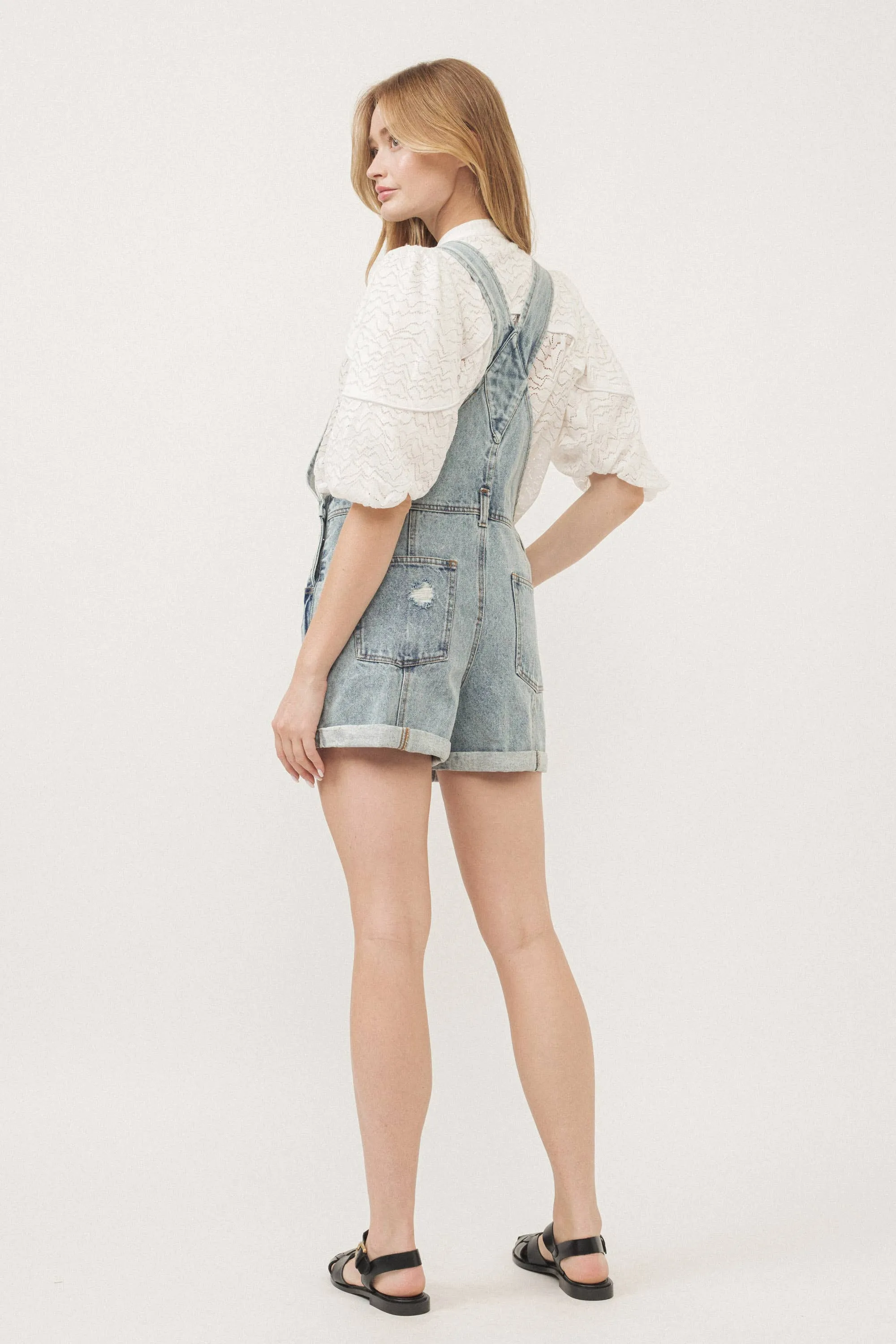 Denim Overall Shorts