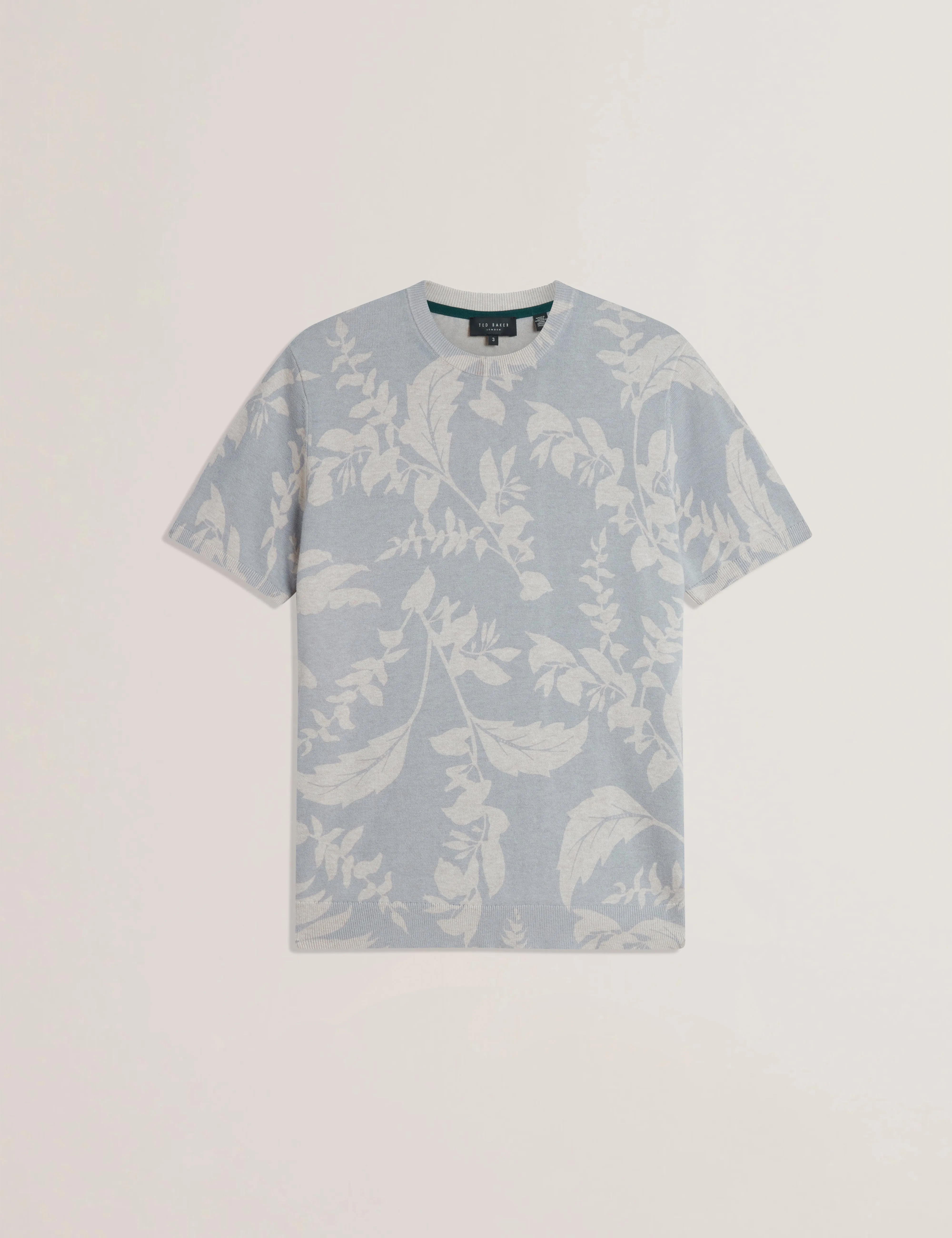 Dennio Short Sleeve Printed Floral T-Shirt Lt-Blue