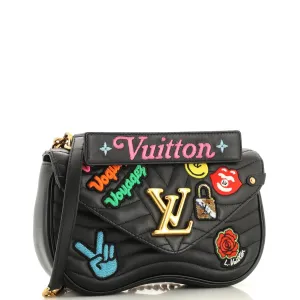 Designer New Wave Chain Bag Limited Edition Patches Quilted Leather MM