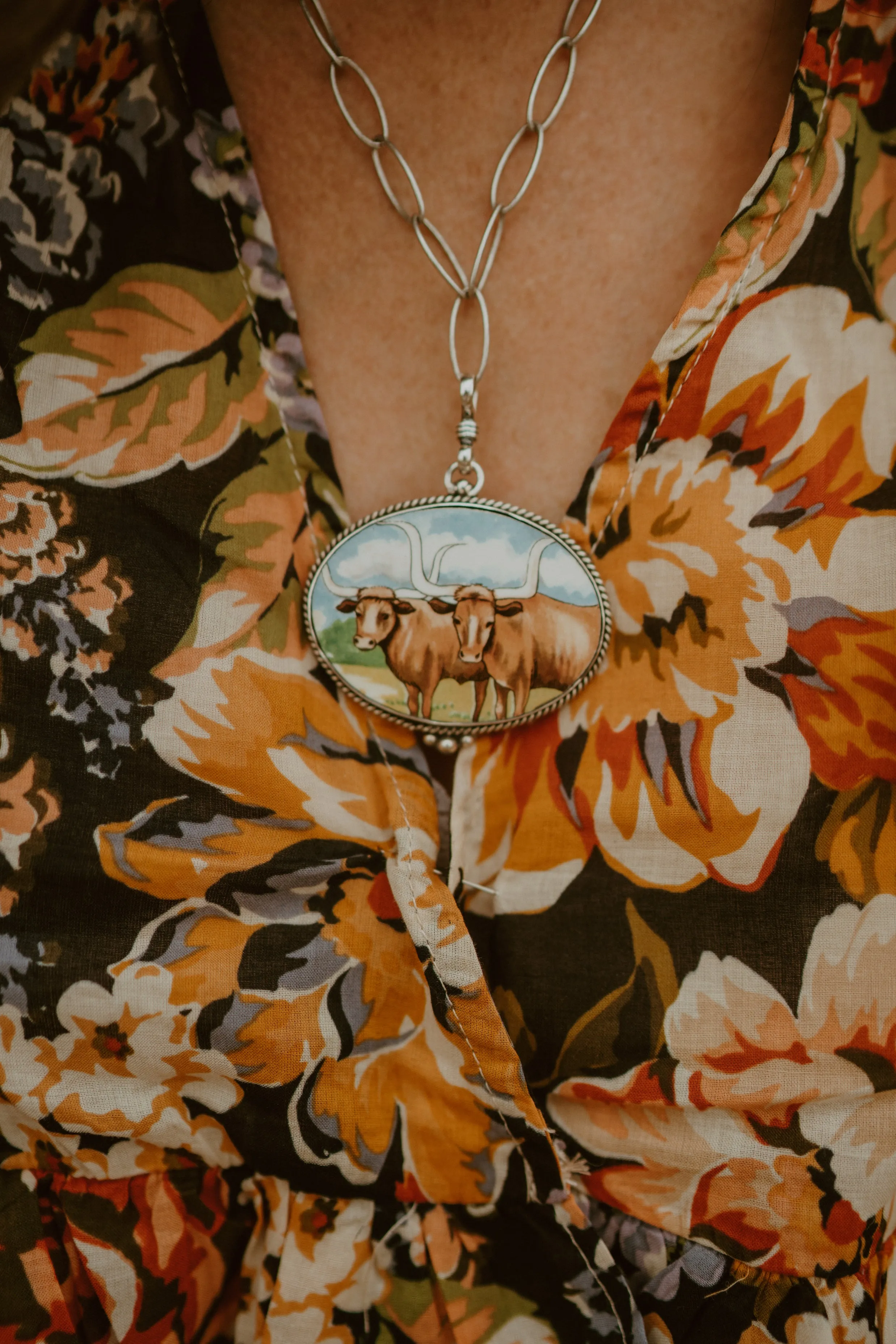 Double Longhorn Necklace
