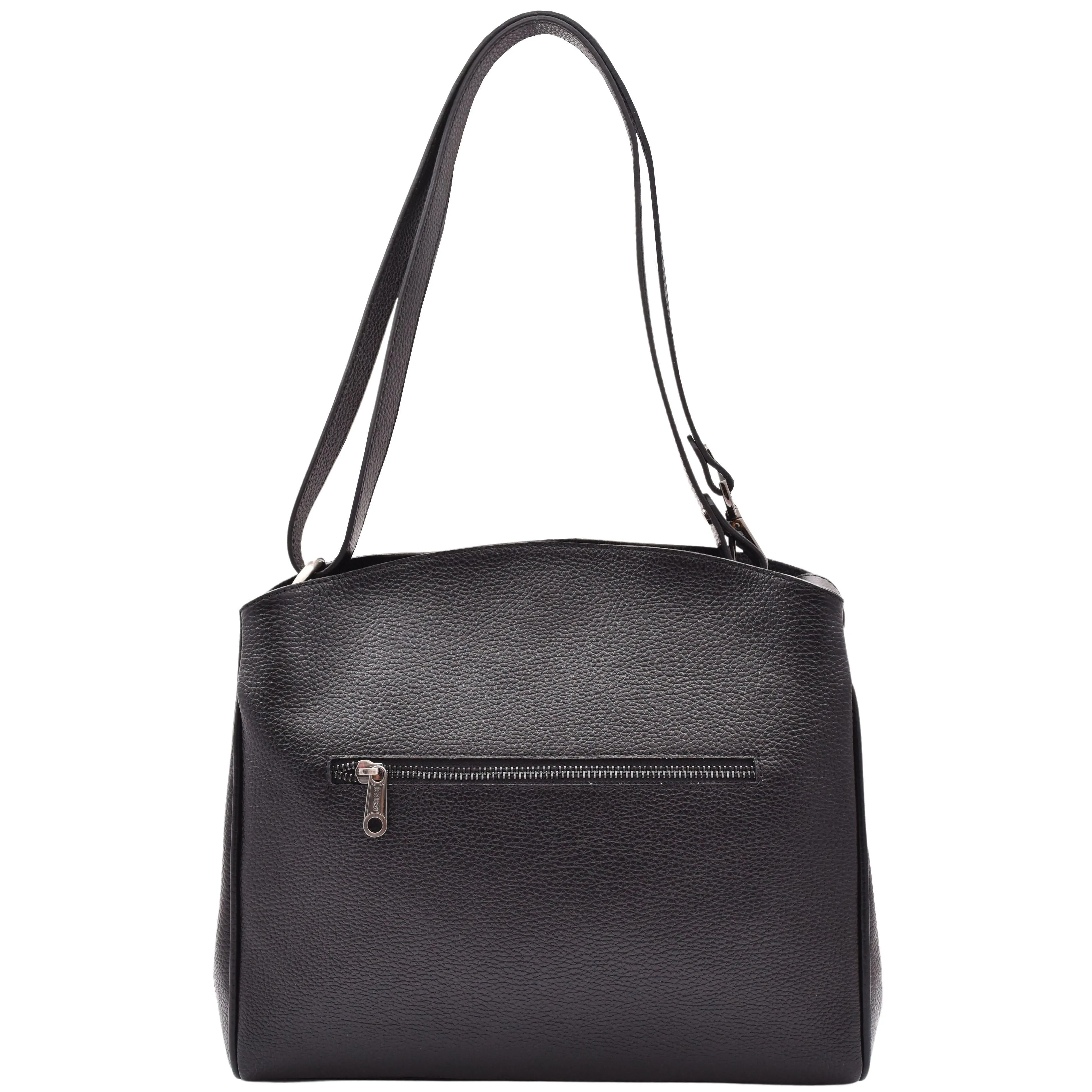 DR616 Women's Magnetic Snap Closure Leather Hobo Bag Black