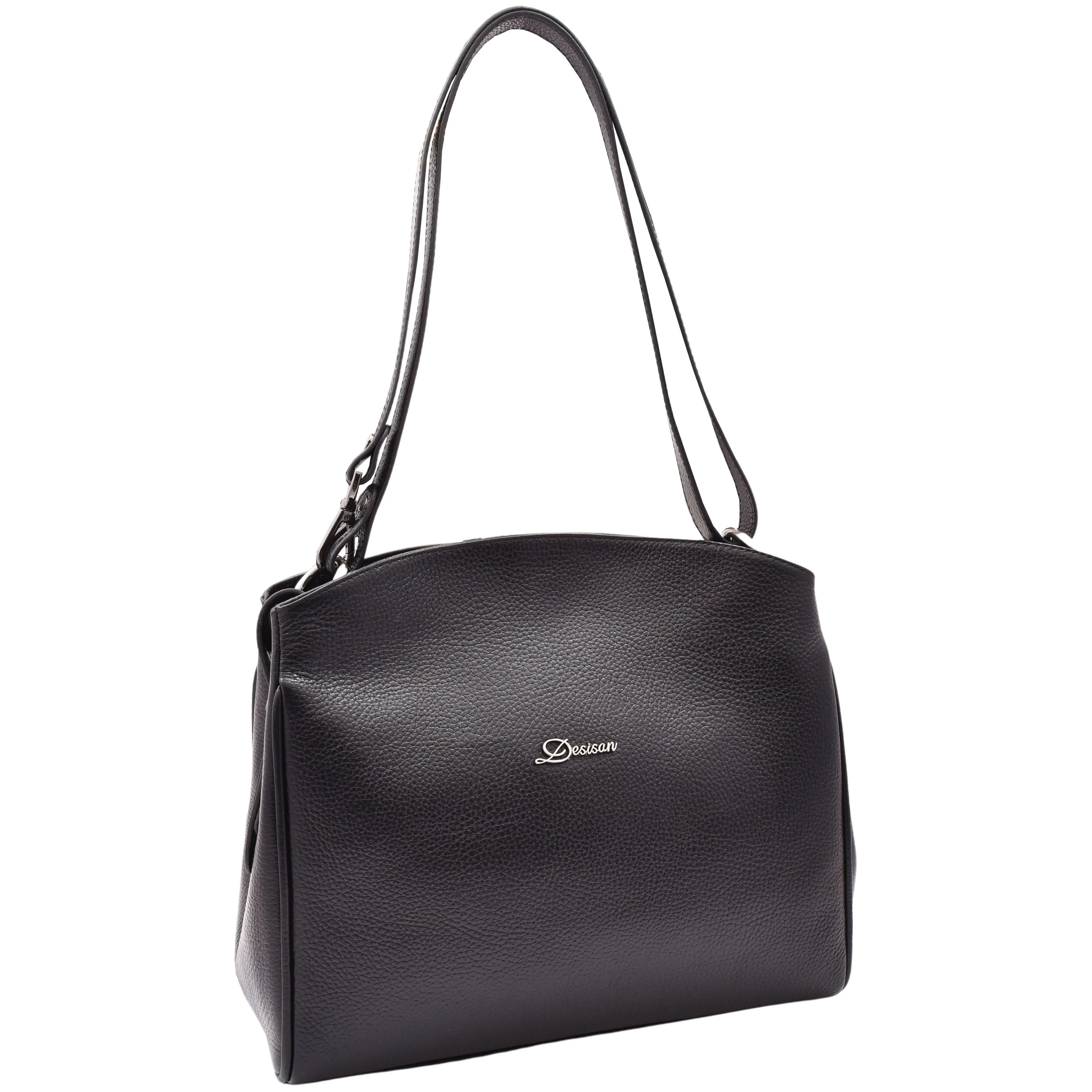 DR616 Women's Magnetic Snap Closure Leather Hobo Bag Black